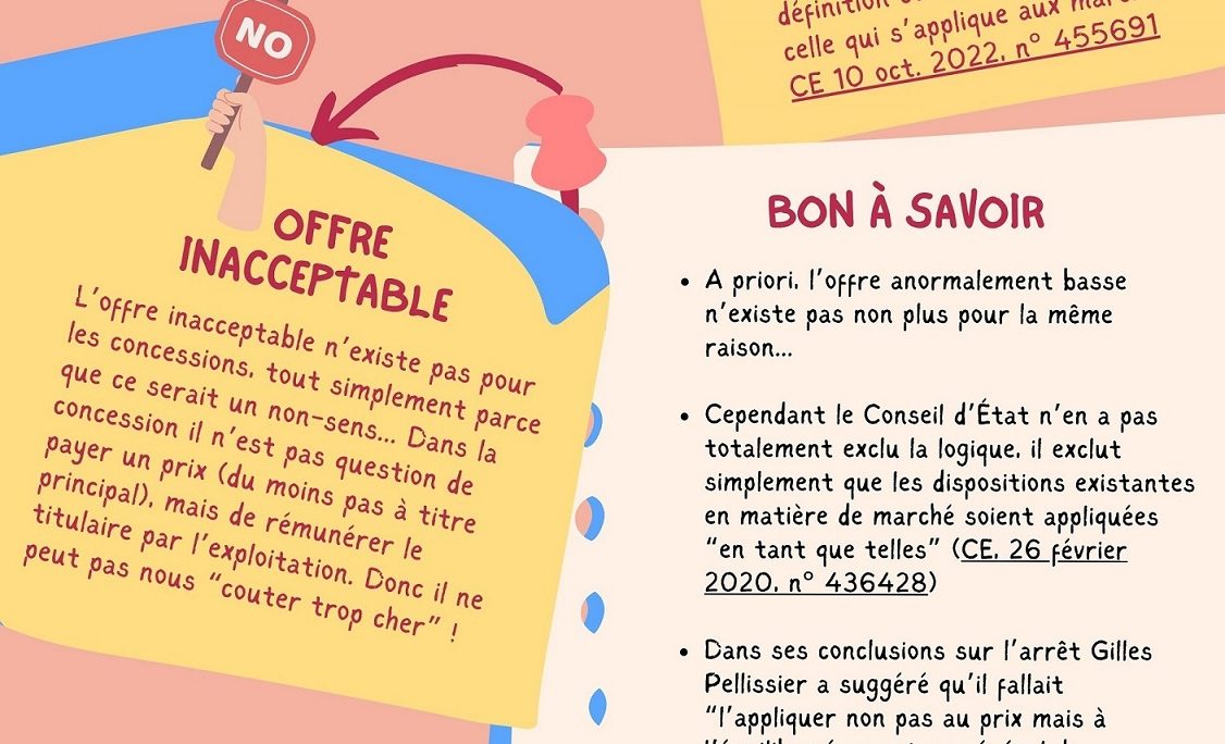 Les offres non-conformes dans les concessions