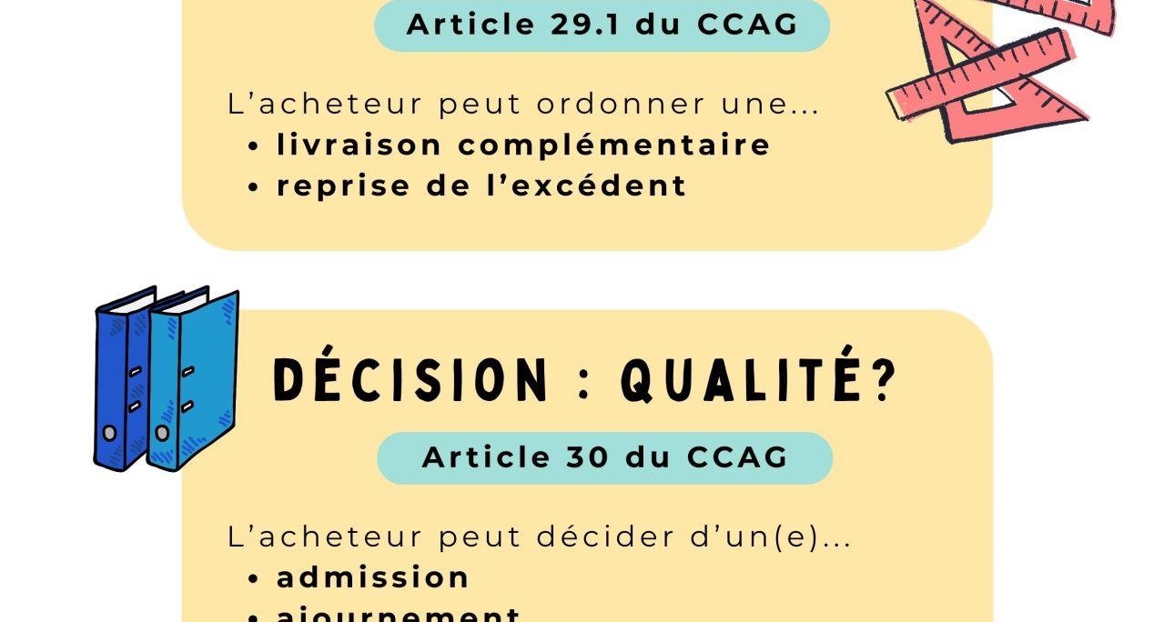 L’admission des fournitures et services du CCAG-FCS 2021