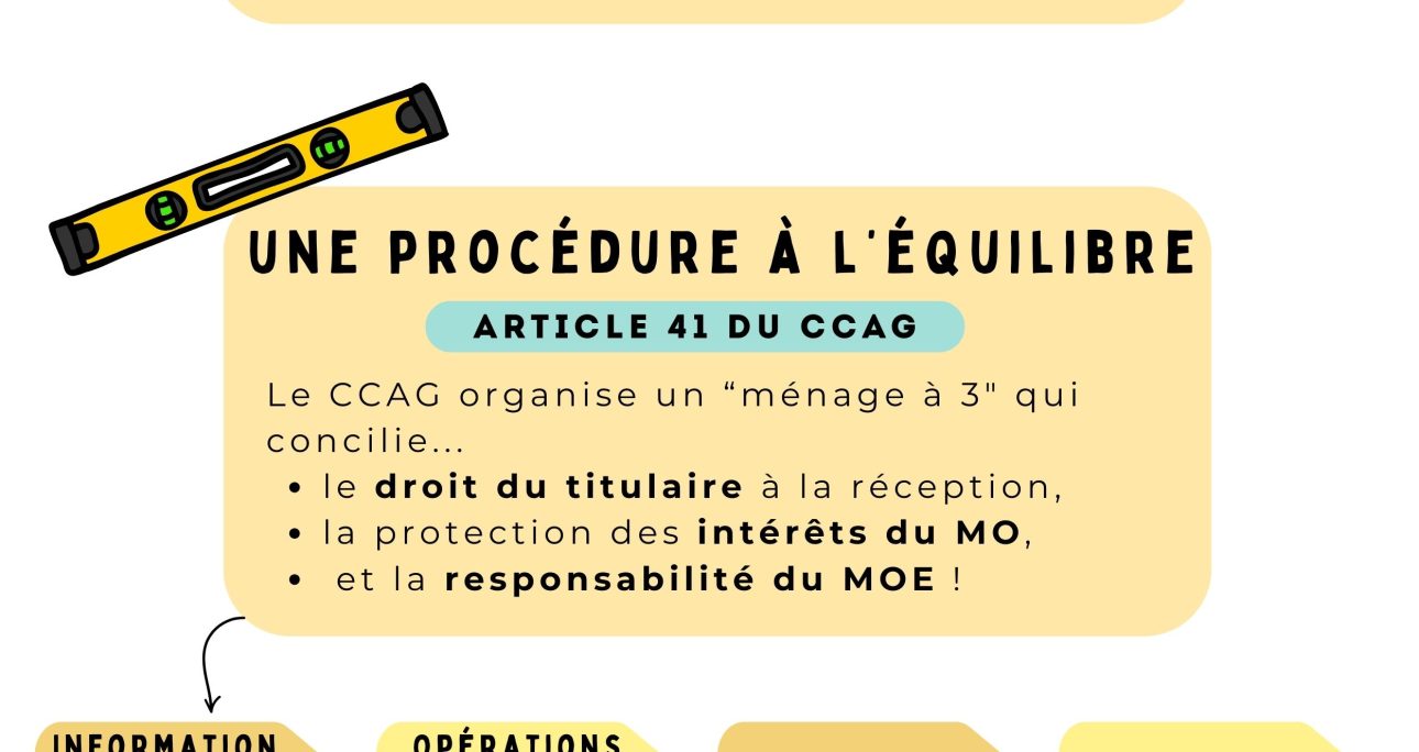 La réception des travaux du CCAG-Travaux 2021